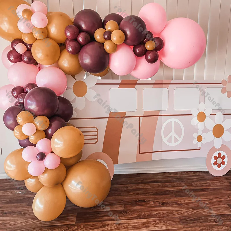 

Два жемчужных воздушных шара на день рождения, 88 шт., жемчужные, винные, красные, розовые воздушные шары, гирлянда, маргаритки, Цветочные шары...
