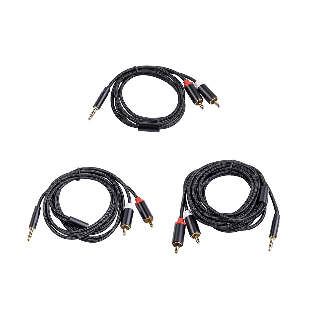 

1/1.8/3m Audio Cable Replacement 3.5mm to 2RCA Cable 3.5 mm Splitter RCA Y Cord Line for Tablet Computer