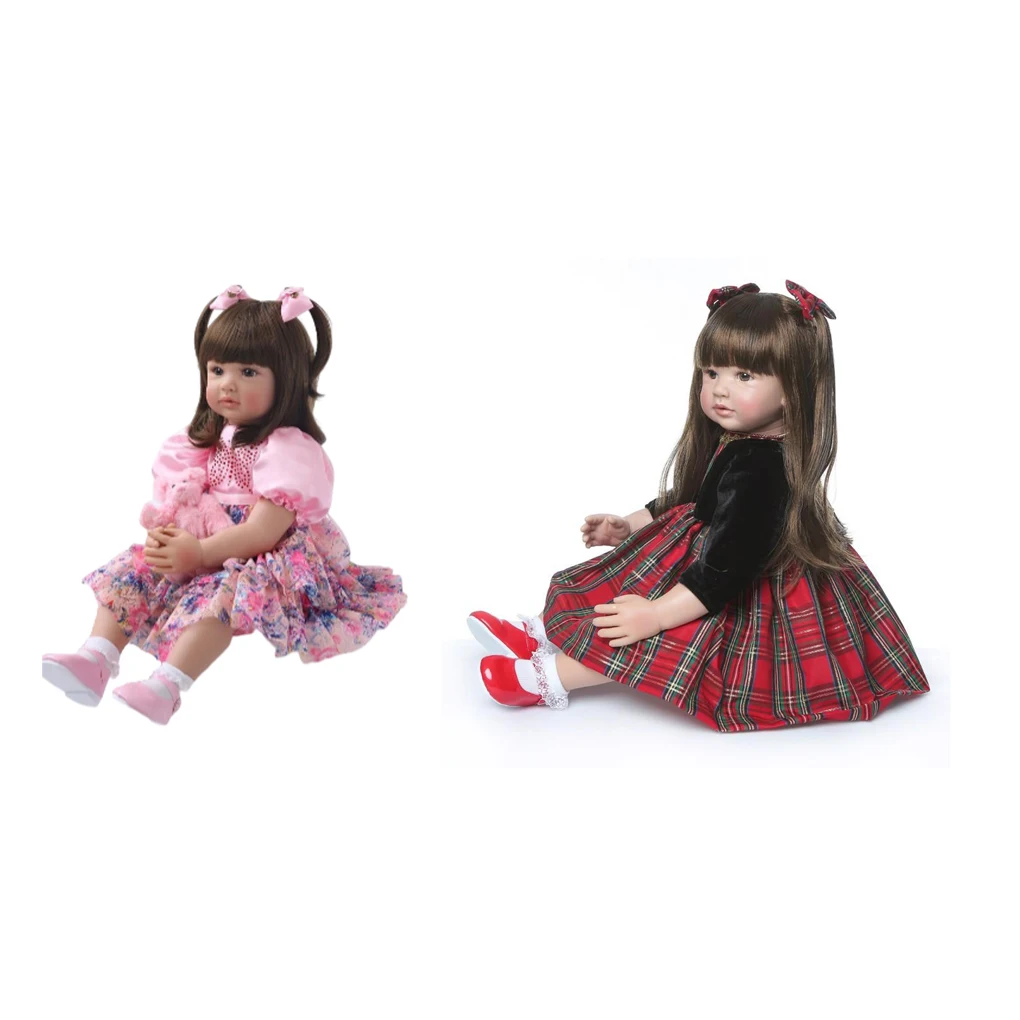 

Baby Doll Silicone Portable Stylish Replacement Decorative Long Hair Moveable Joint Artificial Lifelike Kids Dolls Toy