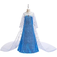 2022 new frozen elsa cosplay costume kids clothes for girls dress baby girl ball gown princess dresses for birthday party 3 9y