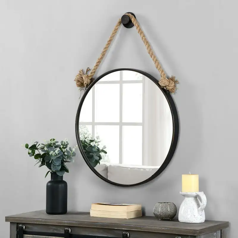 

Co. Bronze Dockline Wall Mirror, Coastal, Round, 22 x 2 x 33.5 in