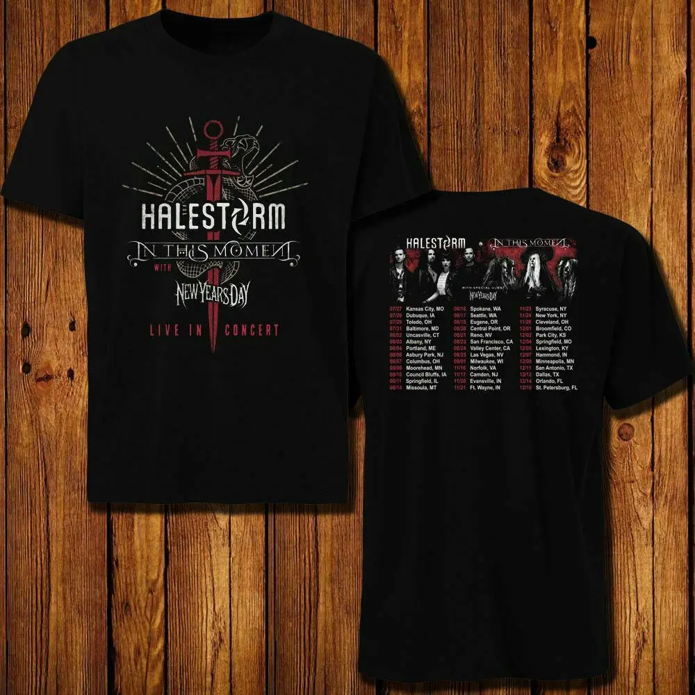 

Vintage Halestorm In This Moment Tour Cotton T-Shirt Tee Shirts