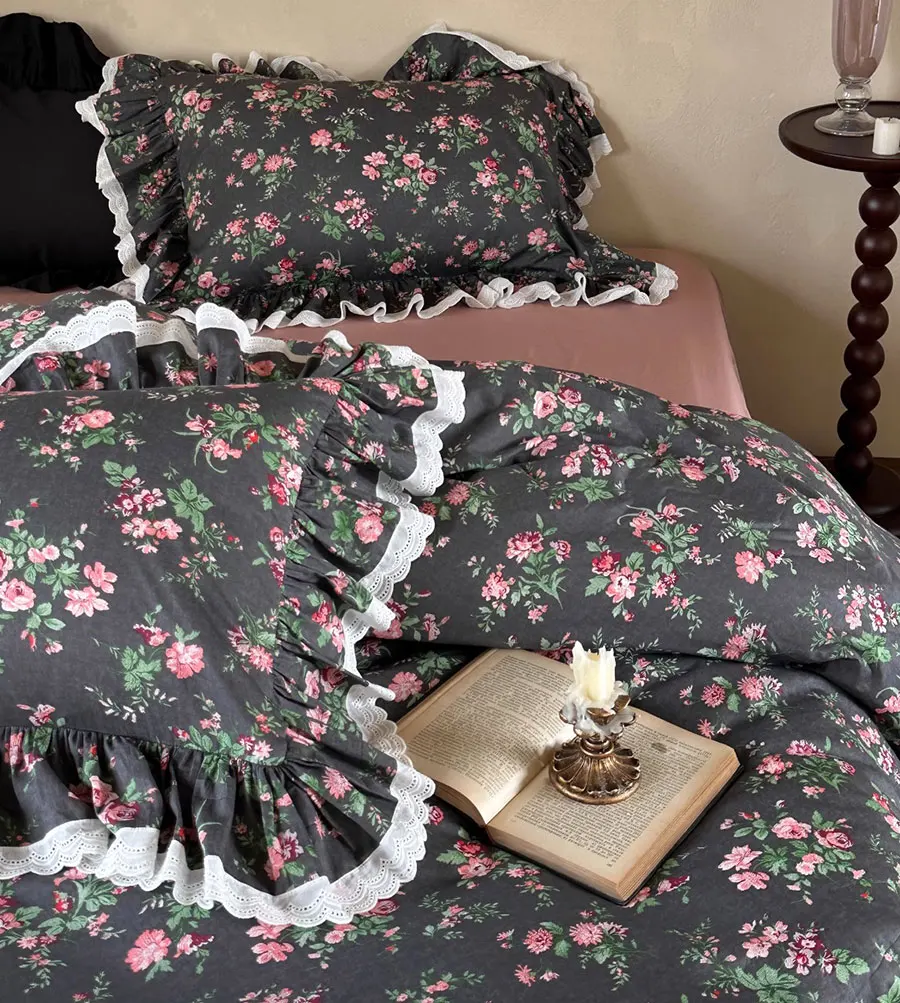 Винтажный комплект постельного белья с французским цветком полный королевский