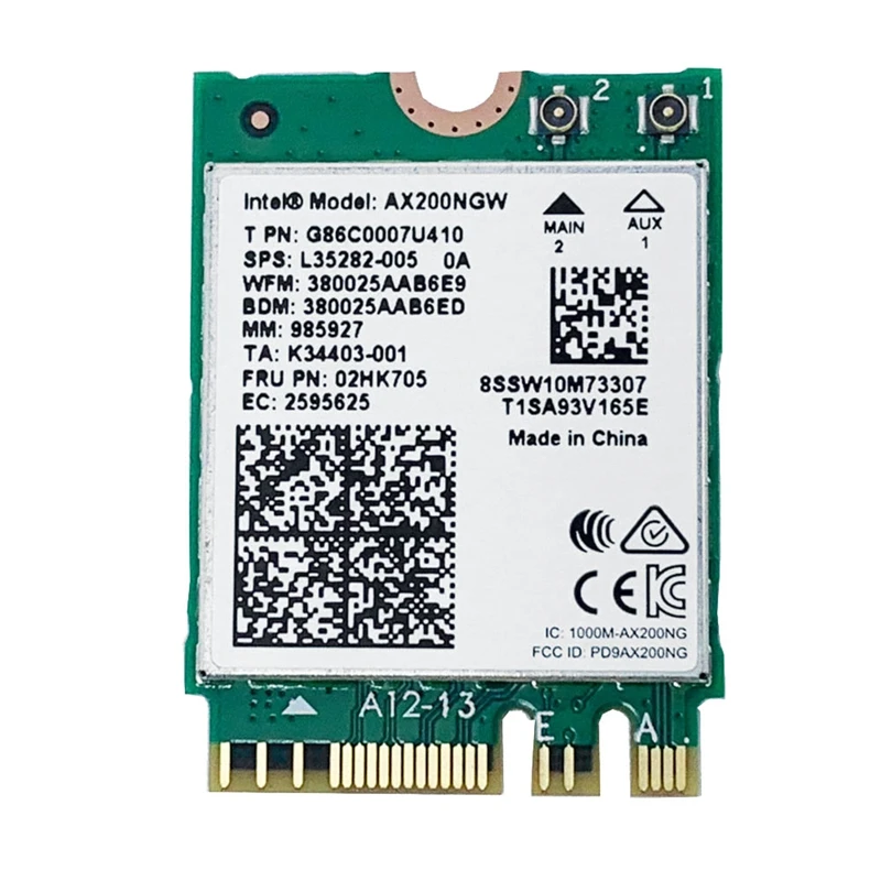 

1 шт. беспроводная сетевая карта для AX200NGW 2400 Мбит/с PCIE Wi-Fi адаптер M.2 AX200802.11Ax Windows 10 Wi-Fi адаптер 6 двухдиапазонный