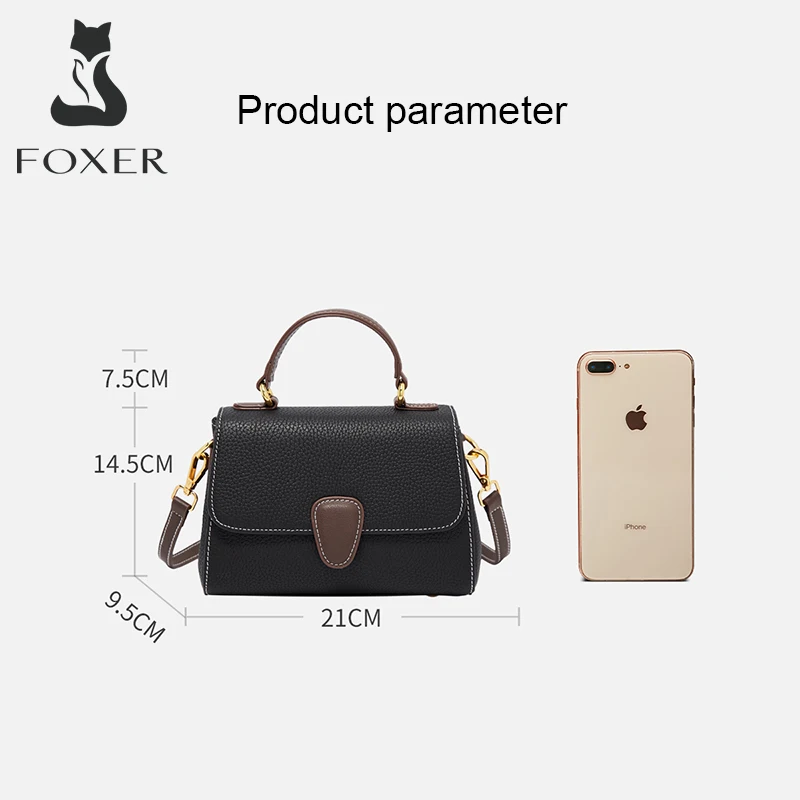 FOXER Business Lady Elegant Genuine Leather Handbag Large Capacity Commuter Tote For Women's Top Quality Shoulder Crossbody Bags