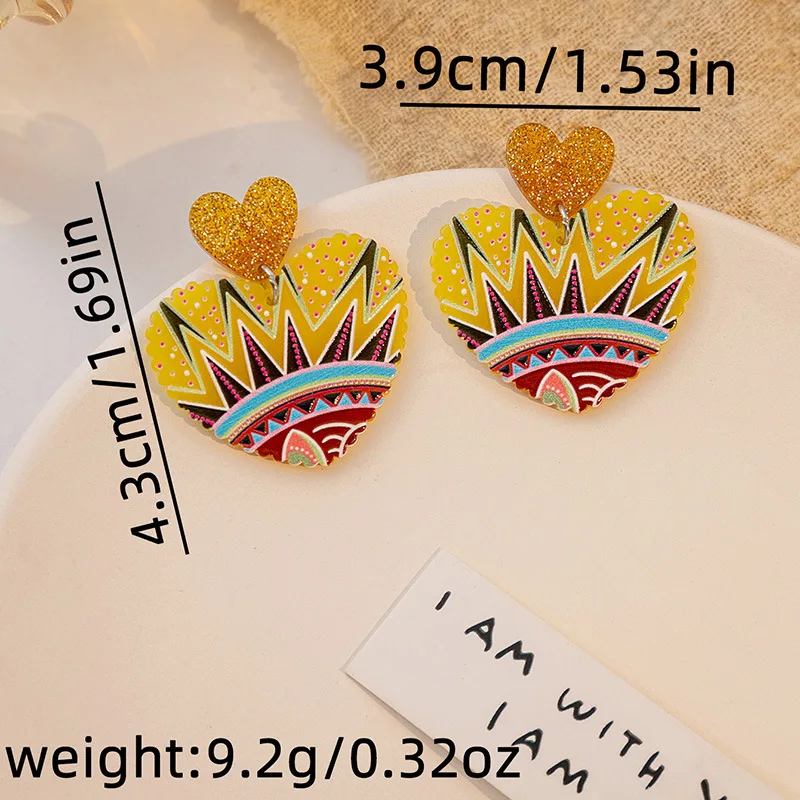 Акриловые серьги в этническом стиле