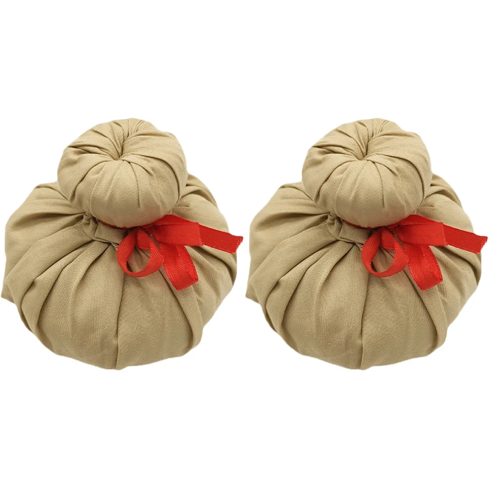 

2 Pcs Herbal Compress Ball Spa Massage Take Bath Balls Chinese Package Wormwood Pouch Warming Bag