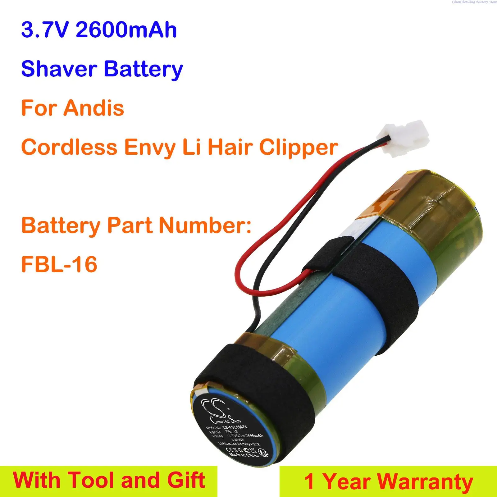 Battery Fbl-16 For Andis Cordless Envy Li Hair Clipper + Tool And Gifts