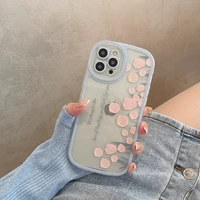lovely girl heart powder flower suitable for iphone13 case 12pro x xr xs frosted max silicone xsxmax female back cover