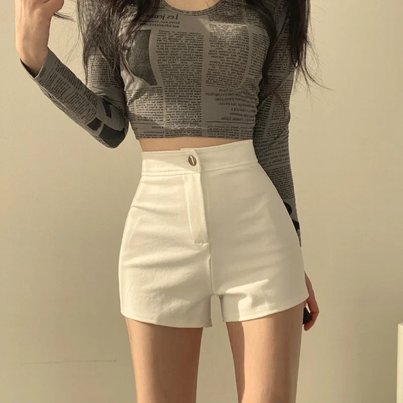 Брюки женские эластичные с завышенной талией повседневные пикантные черные