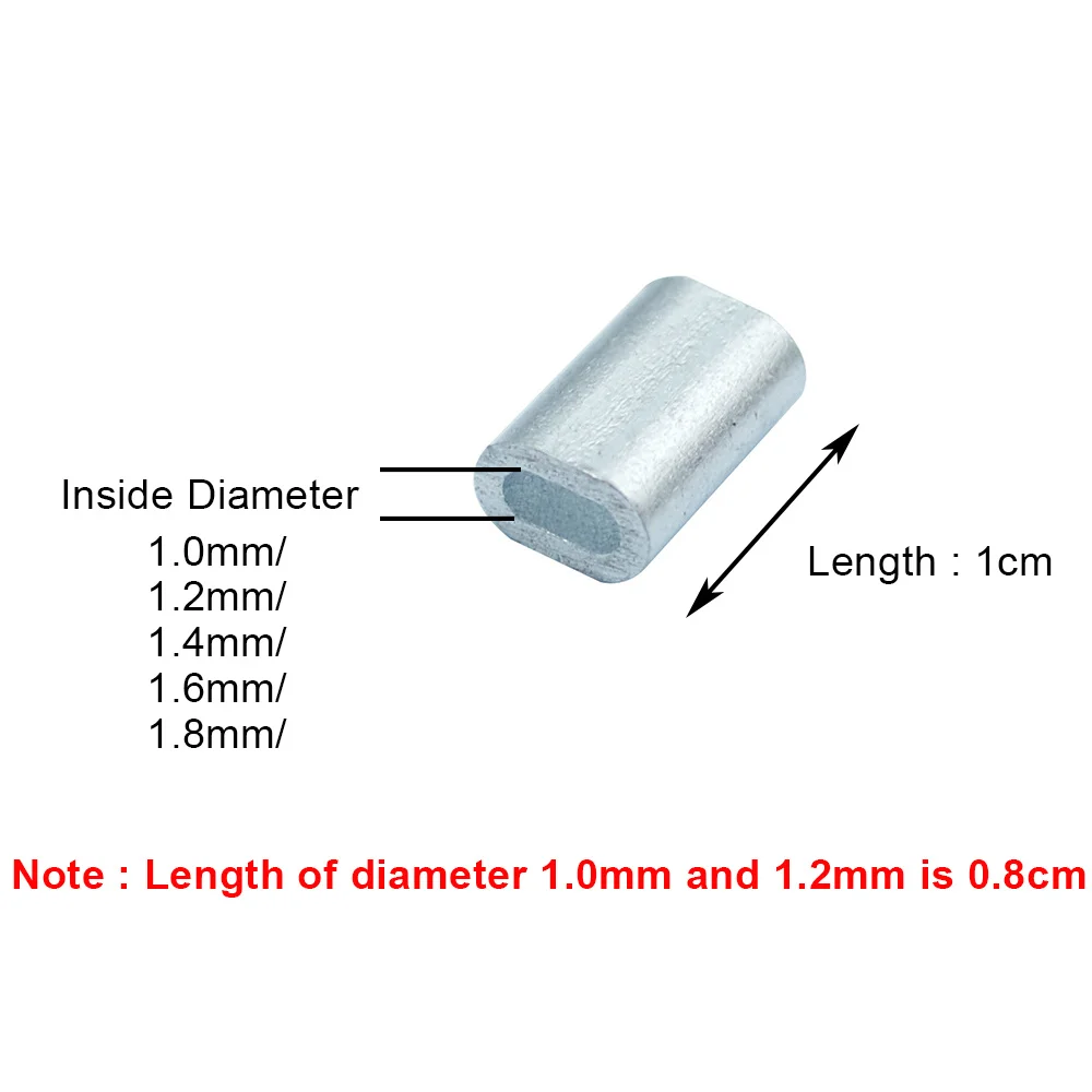 Fishing Crimp Sleeves 100pcs Aluminum Double Oval Line Crimping Tube Wire Connector | Tools