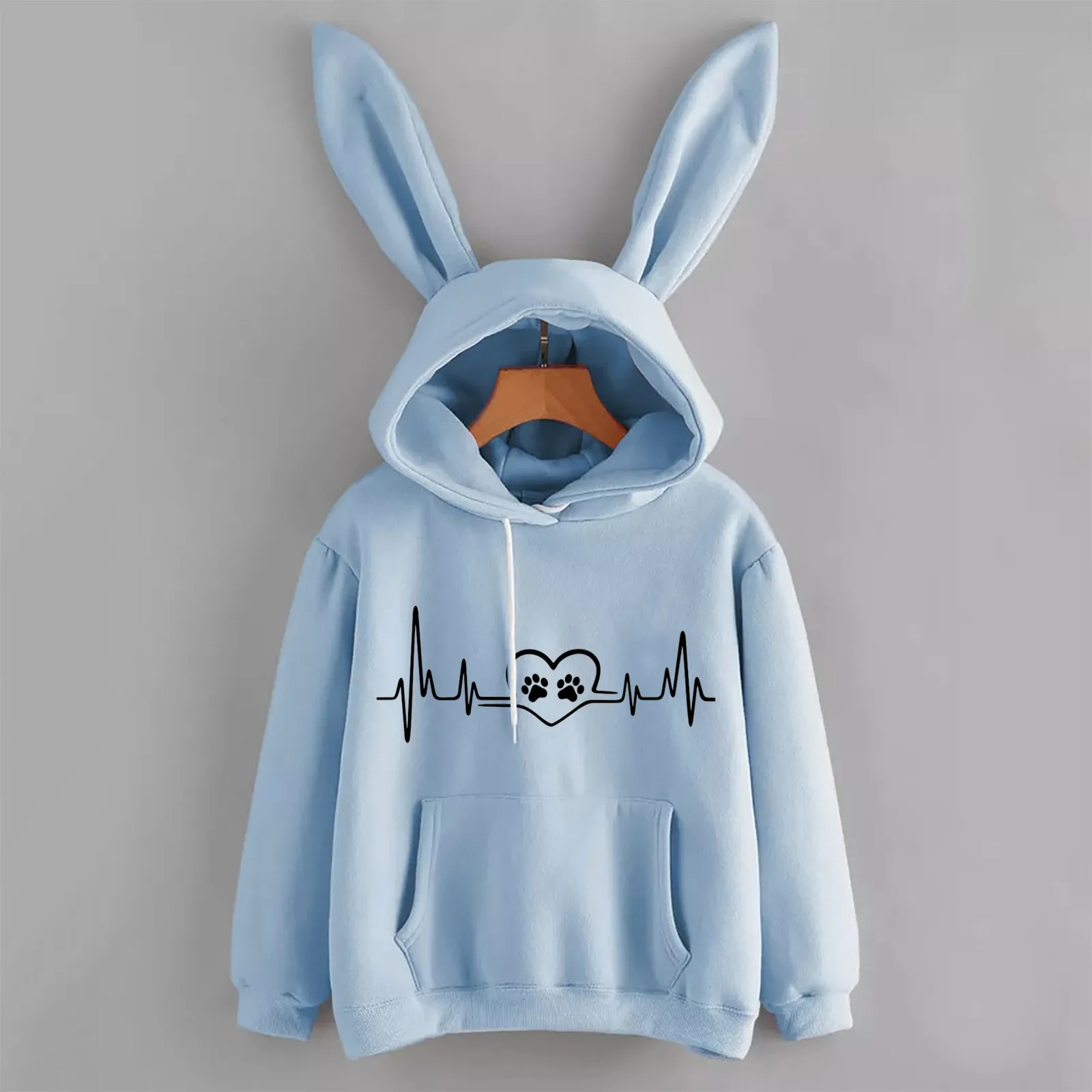 

Womens Long Sleeve Rabbit Hoodie Sweatshirt Pullover Tops Blouse Womens Large Sweatshirt Hoodie