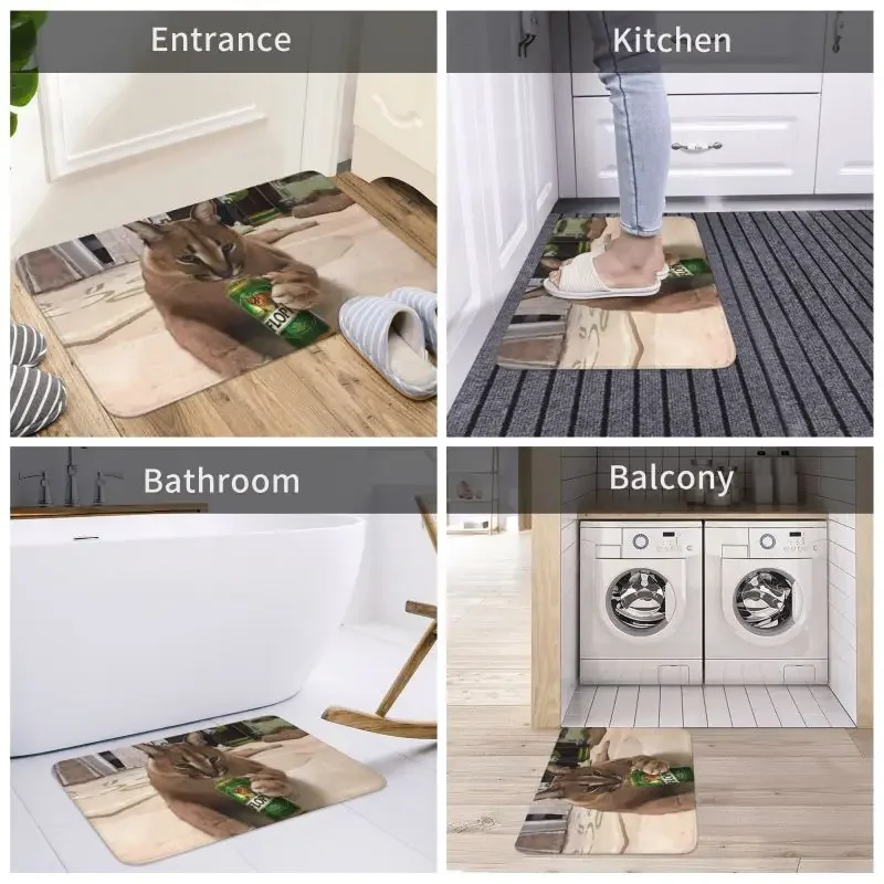 Большой Floppa Meme передняя дверь напольные входные коврики уличный забавный