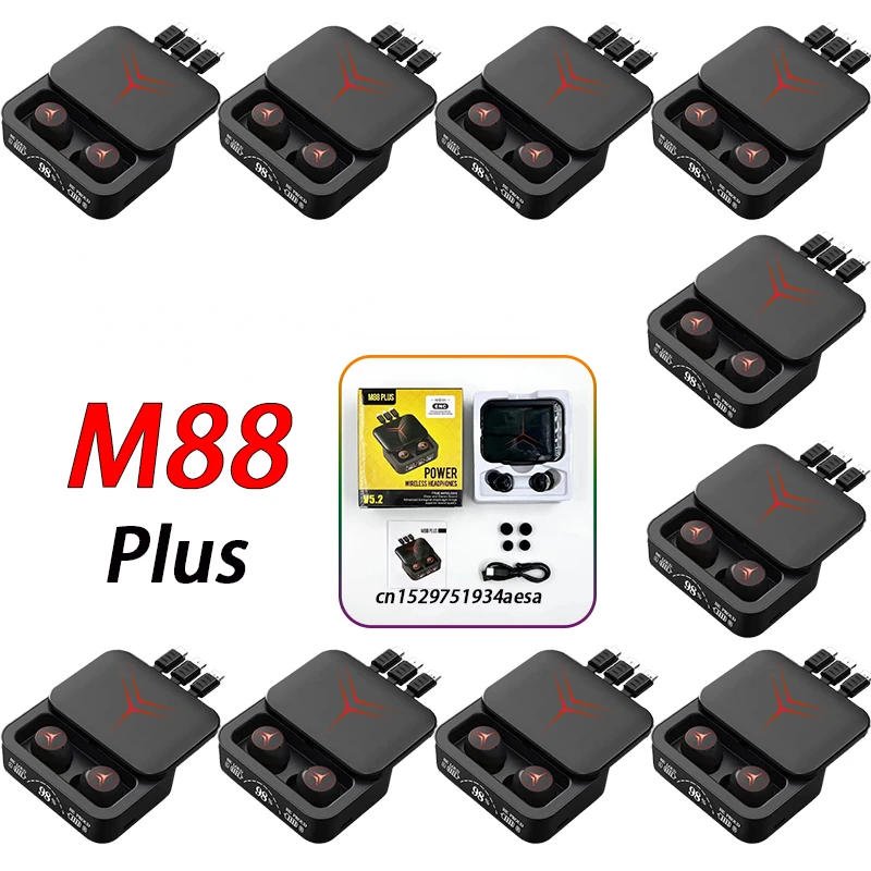 5/10PCS M88 Plus TWS Bluetooth Headset with Retail Package Wireless Earphone V5.2 Wholesale Upgrade PK M10