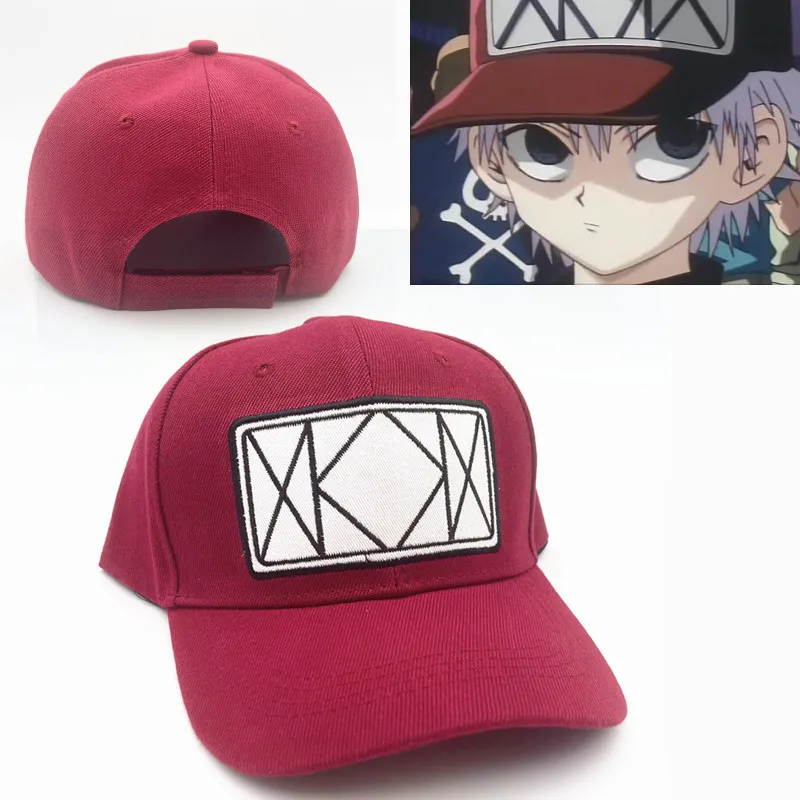 Аниме HUNTER×HUNTER Killua Zoldyck The Same Hat Косплей Красная бейсболка с вышивкой Шляпа от