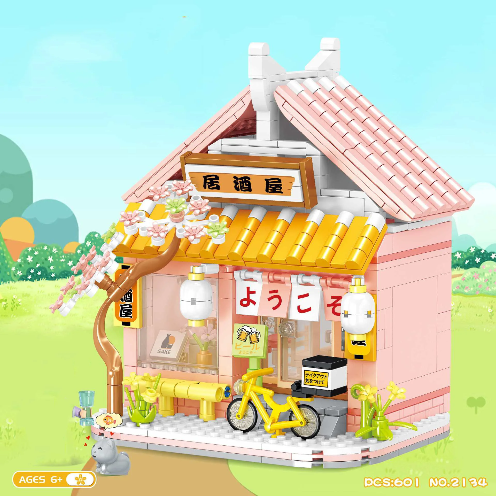 

Loz мини-конструктор Алмазный японский город улица вид японский ресторан кирпичи фигурки Izakaya обучающие игрушки для детей подарок