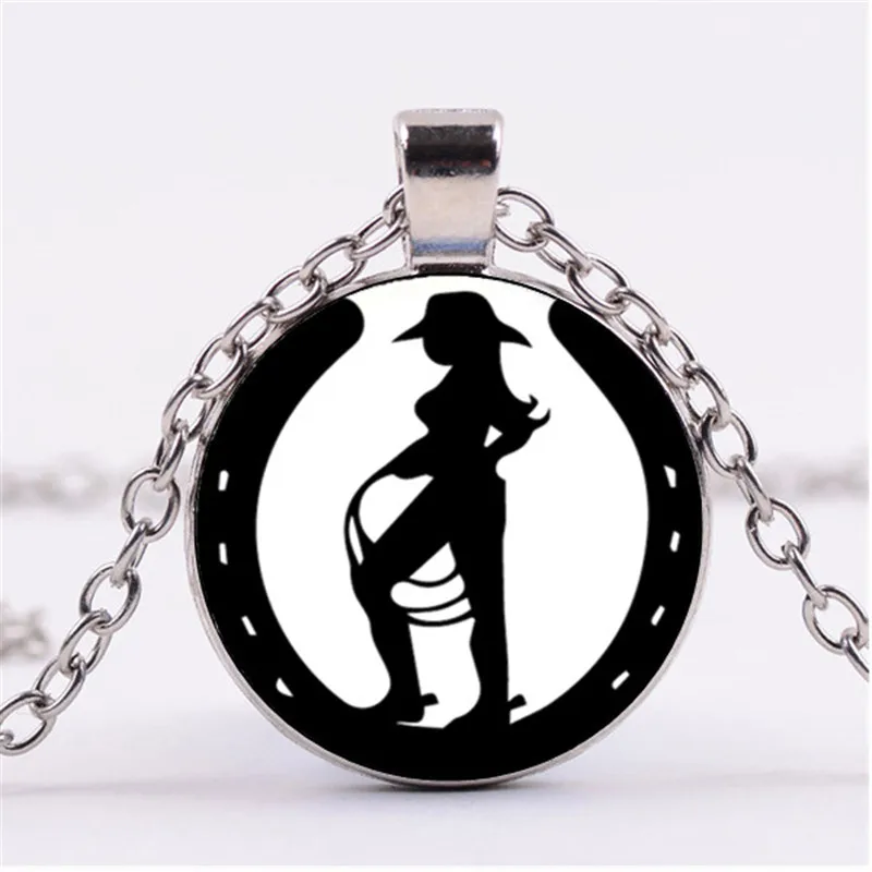 

2023 New Cowgirl Glass Chain Necklace, Charm Creative Female Pendant Fashion Jewelry Accessories, Friends Gift