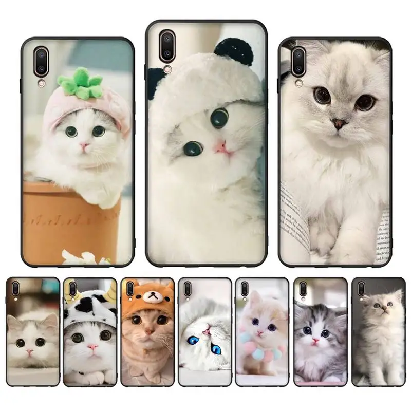

Cute Cat Kitten Phone Case for Vivo Y91C Y11 17 19 17 67 81 Oppo A9 2020 Realme c3