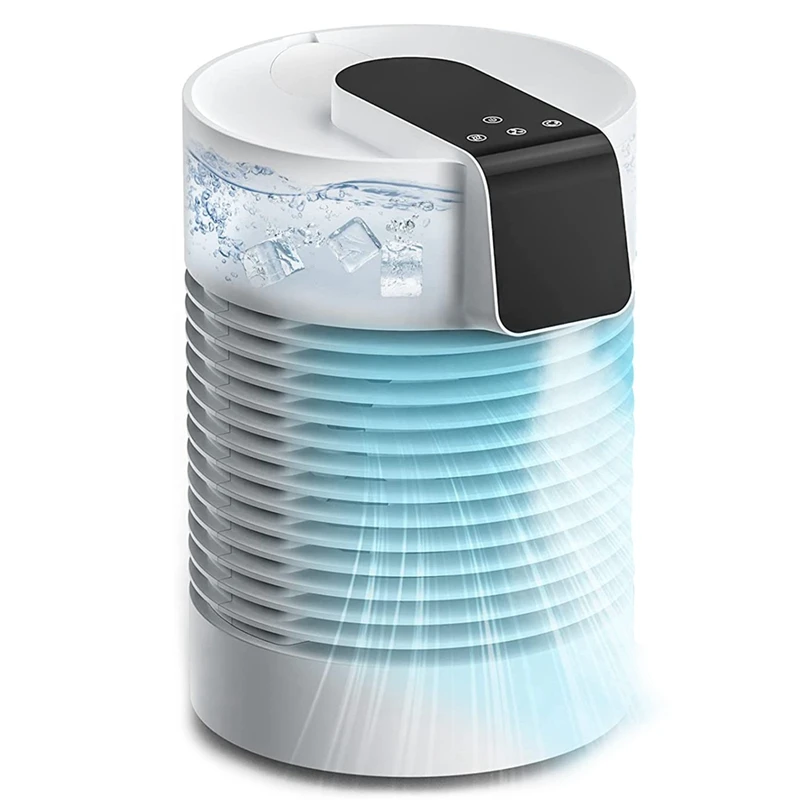 

3-In-1 Portable Air Conditioner, 360°Rotation Personal Evaporative Cooler & Humidifier, USB Rechargeable Cooling Fan