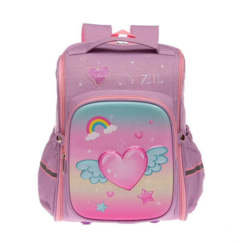 Cute Primary Girls Students Rainbow Heart Schoolbags New Children Princess Cartoon Fashion Large Capacity Backpacks Hot