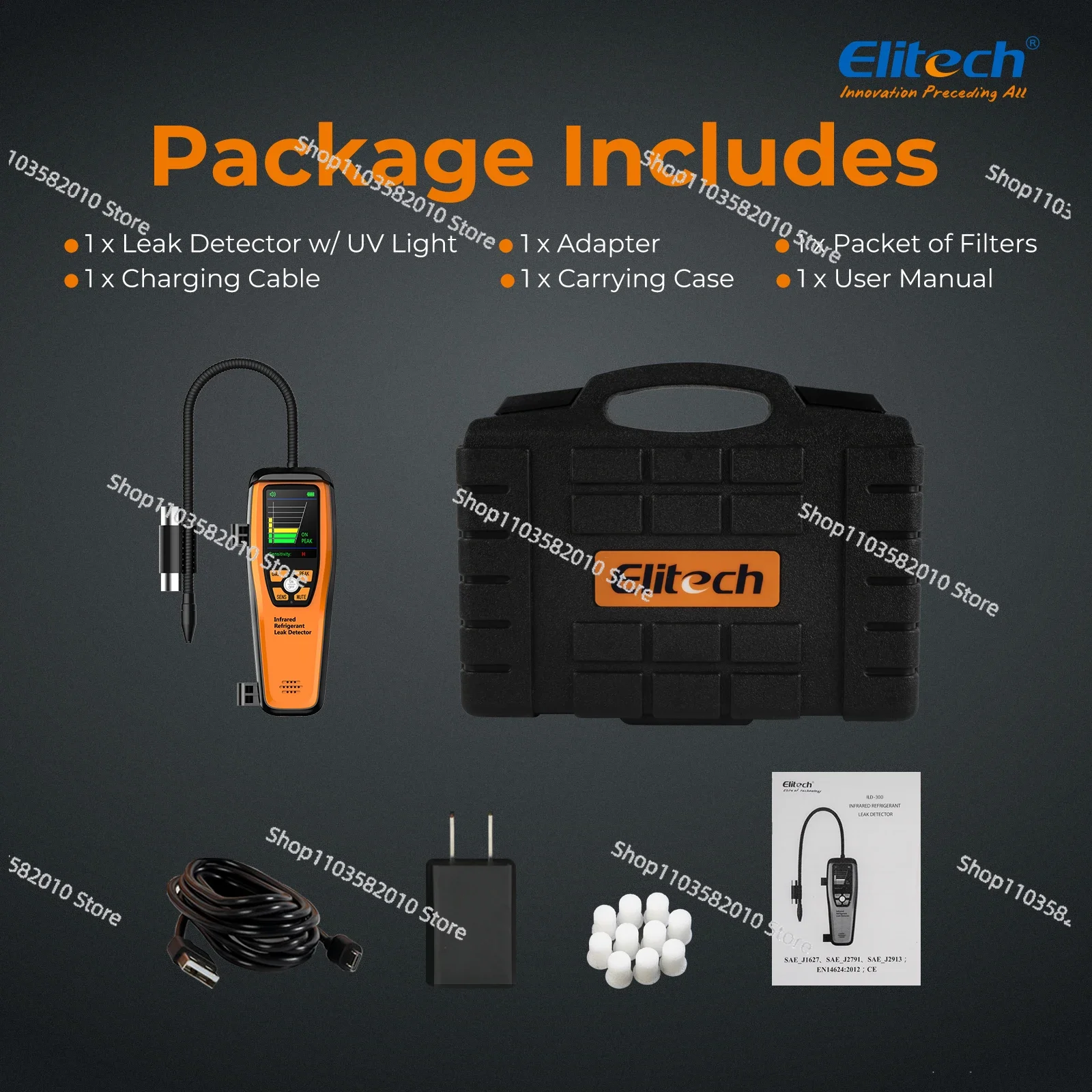 Детектор утечки хладагента Elitech ILD-300 галогенный тестер для газоанализатора HVAC CFCs