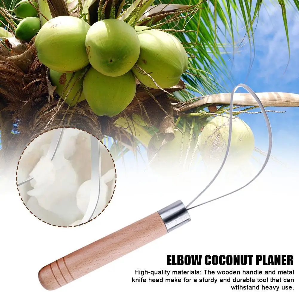 

Coconut Opener Household Coconut Grater Stainless Steel Meat Shredded Coconut Coconut Wooden Scraper Handles With V5l4