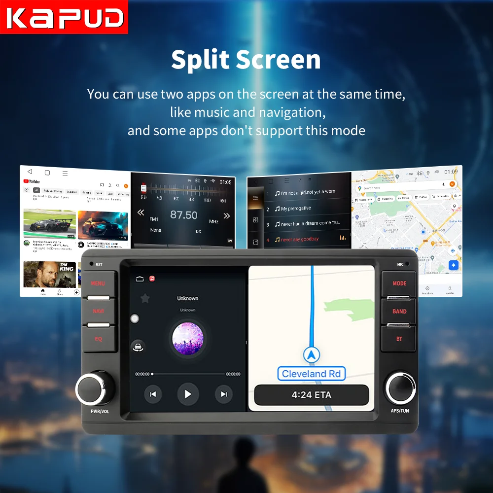 Kapud 7 &quotAndroid 14 2 Din автомобильный мультимедийный плеер для Mitsubish Universal Outlander ASX Pajero