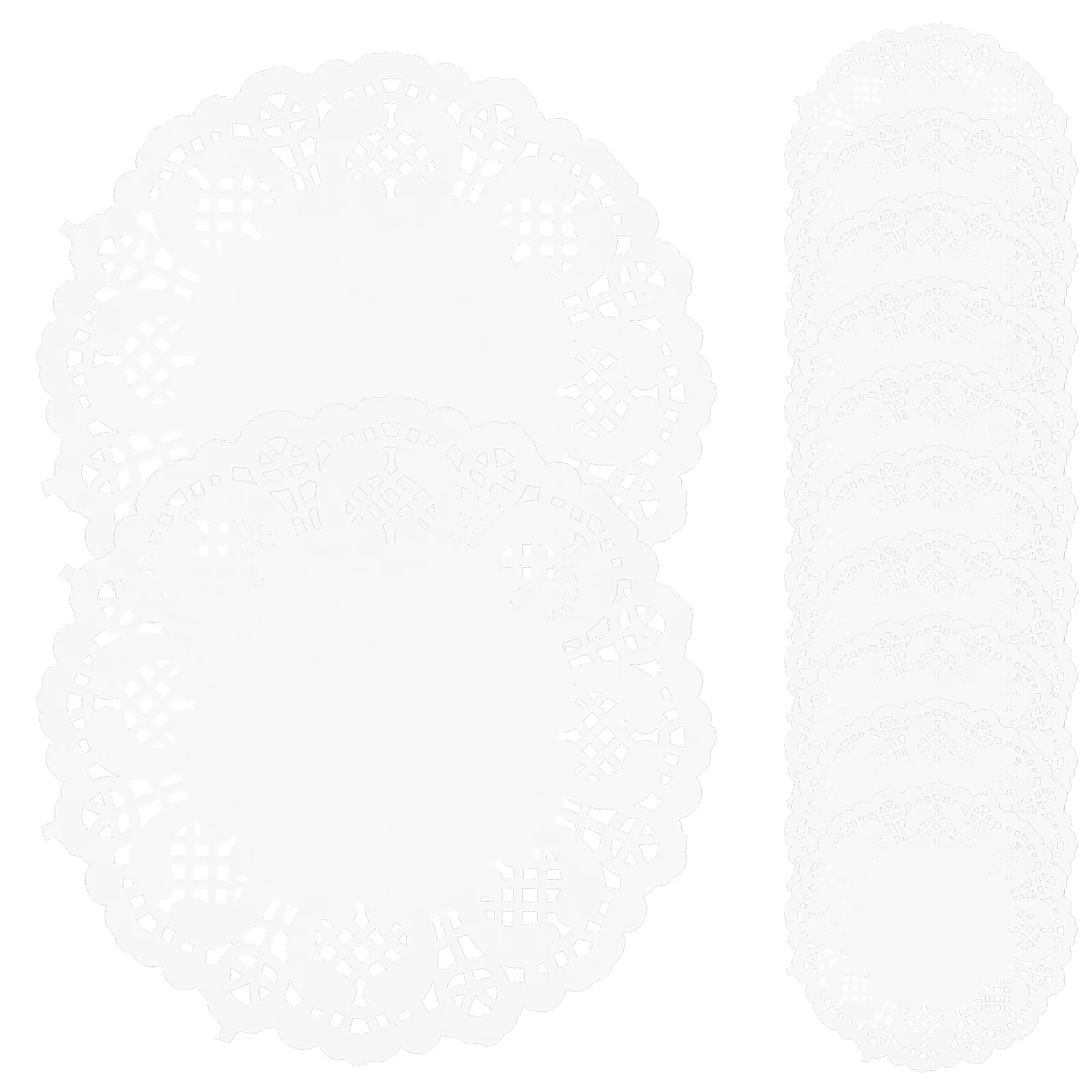 

100pcs Round Lace Paper Doilies Disposable Lace Placemats for Food Cakes Desserts Baked Treats