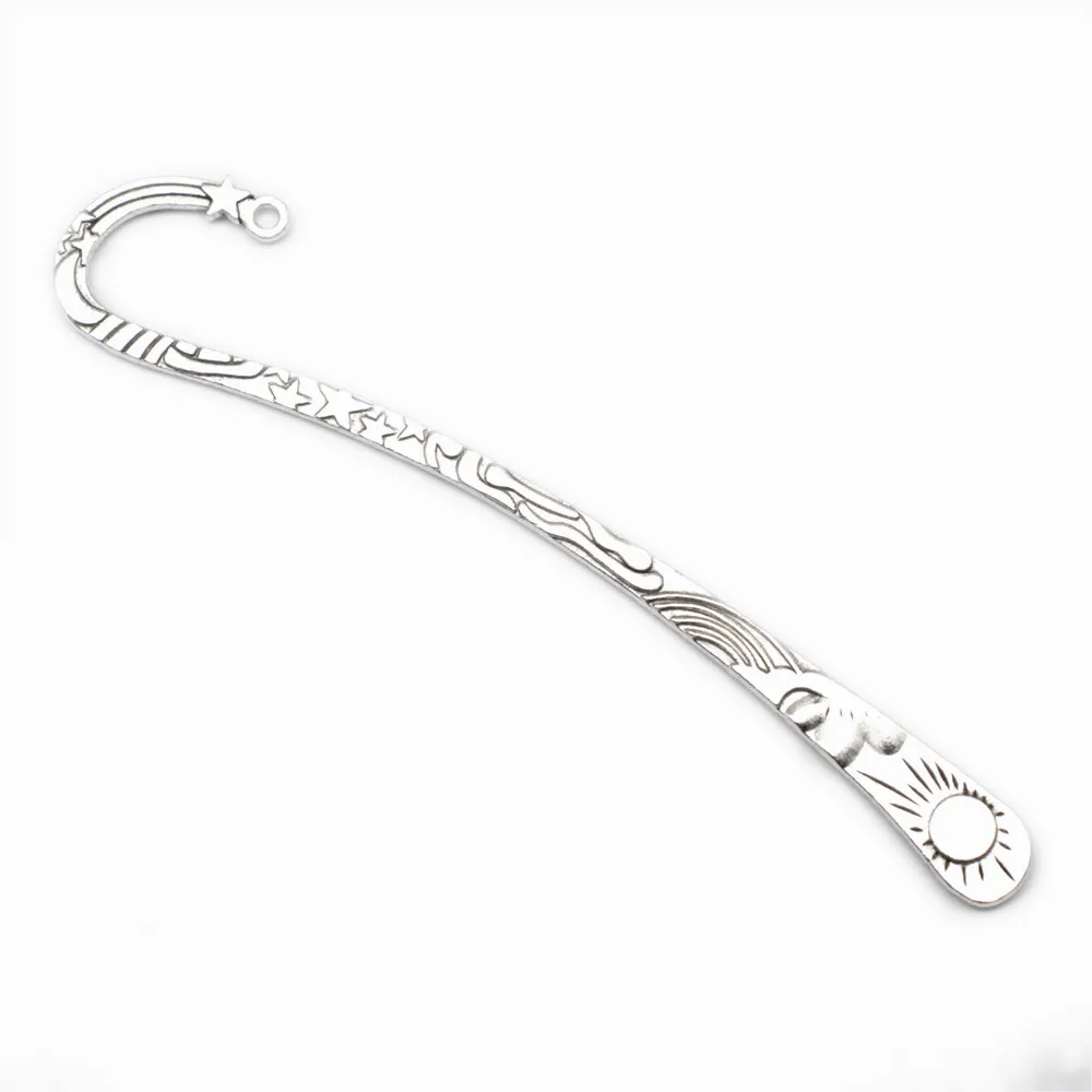 

Handmade Kids Sun Moon Star Bookmark Jewelry Components Jewelry For Women 123X24mm Antique Silver Color 1 Piece