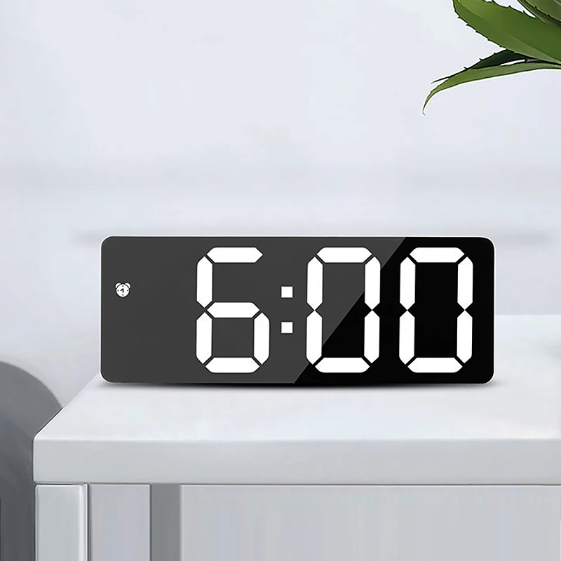 

LED Mirror/Acrylic Voice Control Snooze Time Digital Alarm Clocks Temperature Display Night Mode Reloj Despertador Digital