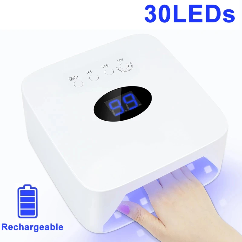 Wireless Nail Dryer LED Nail Lamp Rechargeable UV Lamp for Curing All Gel Nail Polish With Motion Sensor Manicure Pedicure Tool