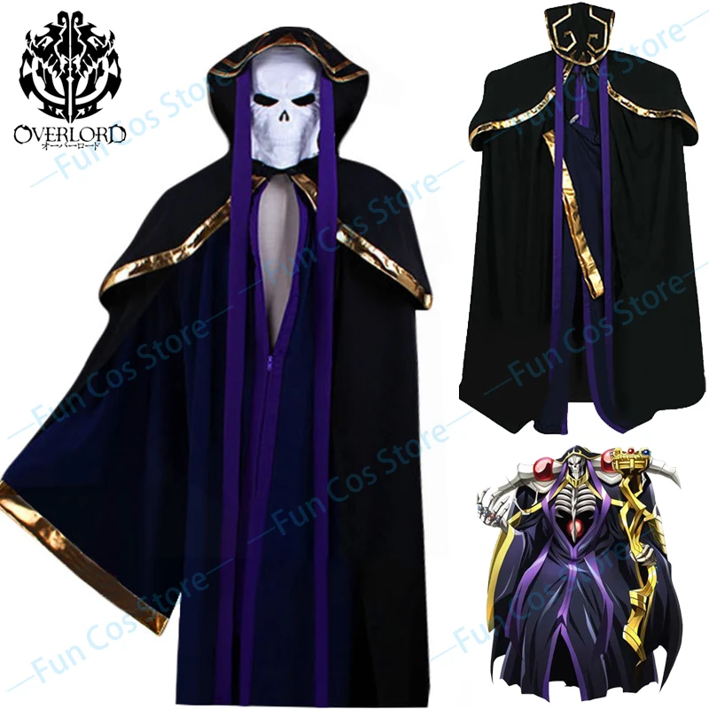 

New Anime OVERLORD Season 4 Ainz Ooal Gown Cosplay Costume Momonga Cloak Yggdrasill King Momon Uniform Great Tomb of Nazarick,