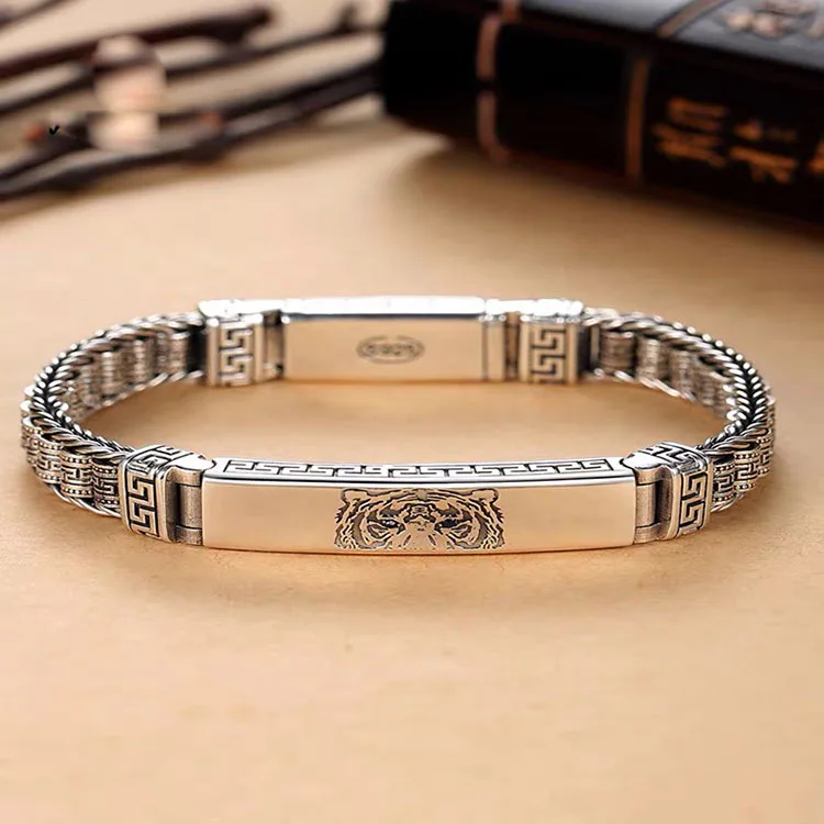 

Браслет LongLongjinsu S925 Tiger Lifeyear Tiger, мужская мода, индивидуальный защитный узор