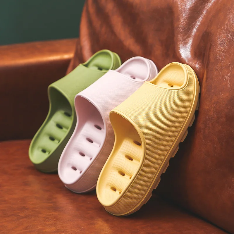 Thick Platform Horsehold Slippers Women Indoor Bathroom Slides Couple Soft EVA Anti-Slip Home Floor Slides Ladies Summer Shoes