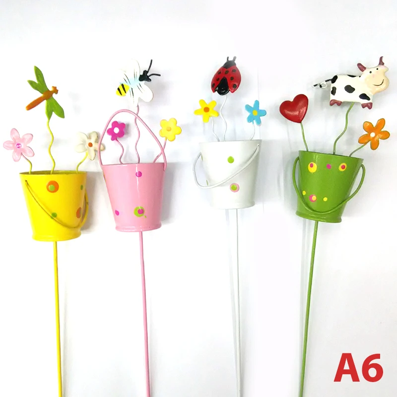 Цветочный горшок украшение для сада металлическое окрашенное Оловянное ведро