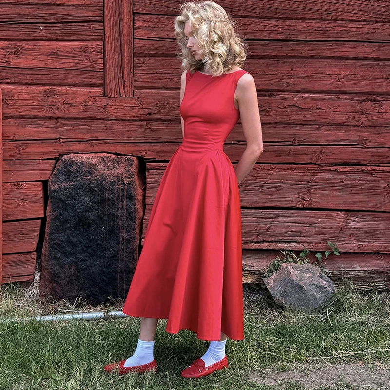 CUTENOVA Летняя Облегающая Майка Эластичный Пуловер Свитер С Круглым Вырезом Платье