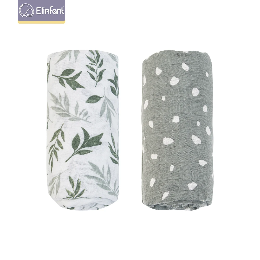 

Elinfant 2 шт. муслиновые хлопковые пеленки моющиеся детские одеяла для новорожденных детские одеяла черная и белая марля банное полотенце