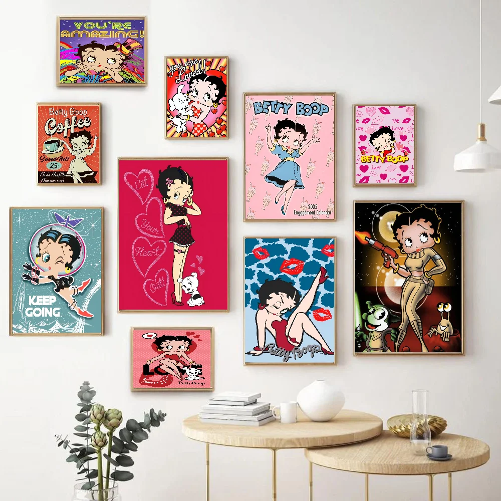 B-Betty-Cute-Boop Anime Good Quality Prints And Posters Waterproof Paper Sticker Coffee House Bar Wall Stickers
