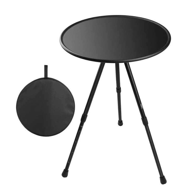 

Круглый стол для кемпинга с сетчатой сумкой, ультралегкий портативный складной стол с регулируемыми ножками для пикника, для дома и улицы