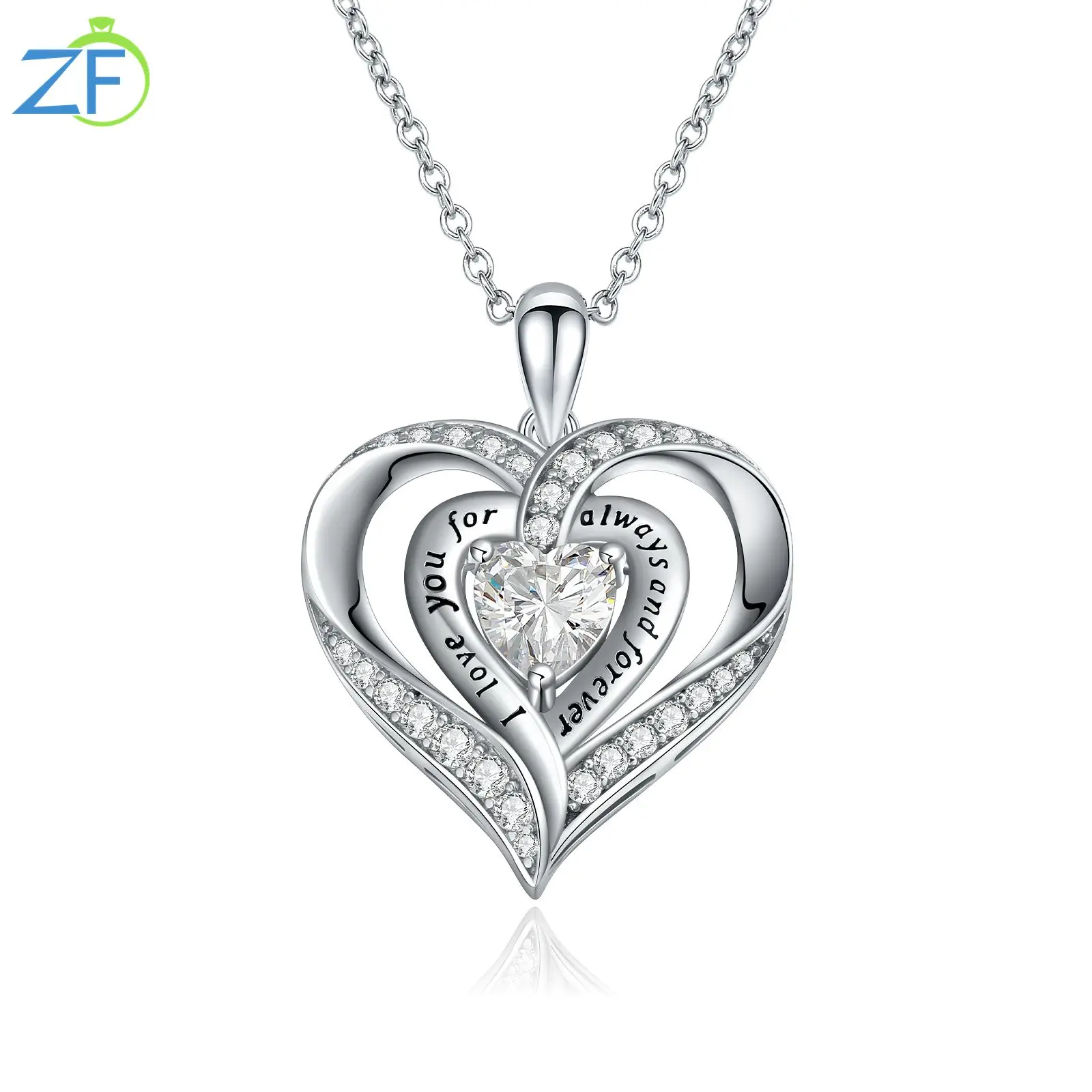 GZ ZONGFA натуральное серебро 925 пробы ожерелье-цепочка в форме любви для женщин пара