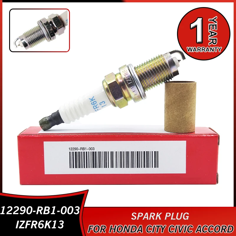 

12290-RB1-003 IZFR6K13 Iridium Spark Plug for Honda CITY Civic IX VIII 1.4 2007-2013 Accord 2003-2007 FIT 2007-2014 Accessories