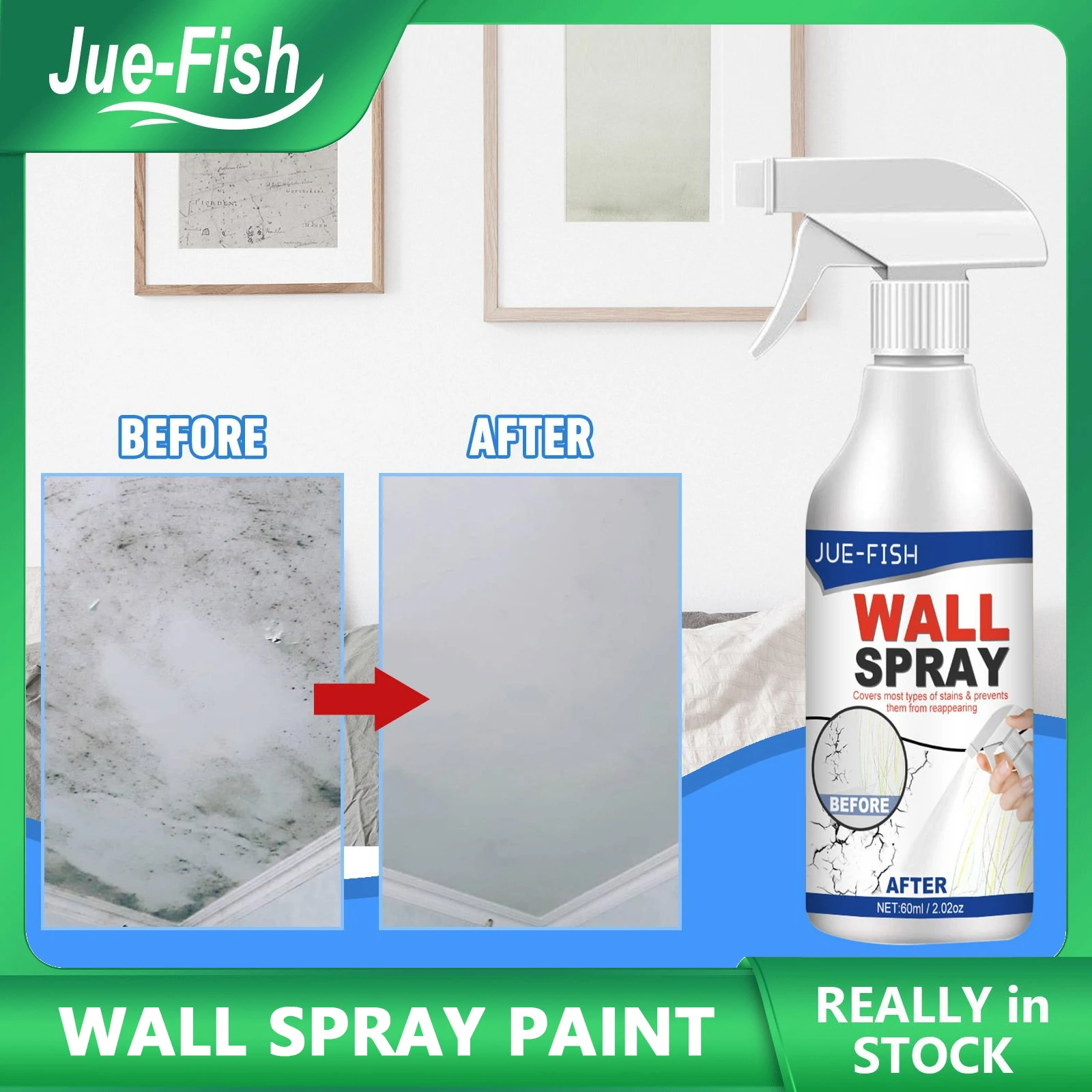 Wall Spray Paint Cover Wall Stains Defects Breakage Repair Wall Peeling Deep Reinforced Wall Home Refurbishing Restoration Agent