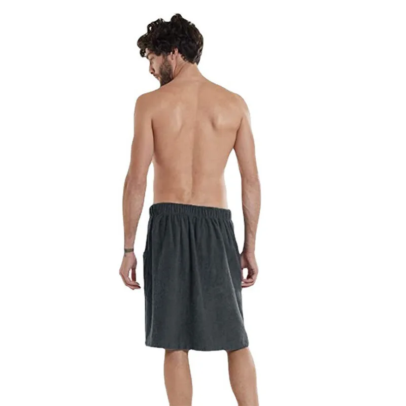 

Мужское банное полотенце, пляжное полотенце, мужское утолщенное банное полотенце из коралловой шерсти, банный халат, растягивающееся банное полотенце с карманом, быстросохнущее банное полотенце