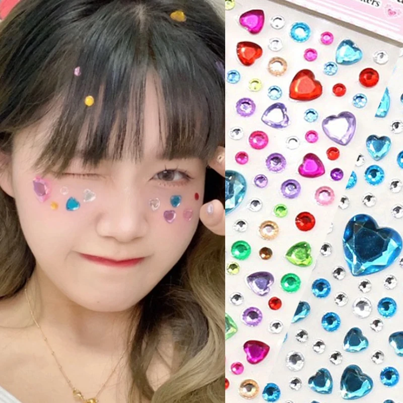 

Disposable Tattoo Sticker Face Jewelry Diamond Makeup Art Eye Glitter Temporary Tattoo Eyeline Eyeshadow Face Rhinestone Sticker
