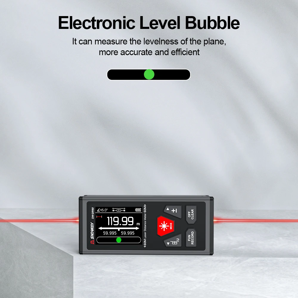 Двойной лазерный дальномер SNDWAY 120 м 200 двусторонний лазерная рулетка