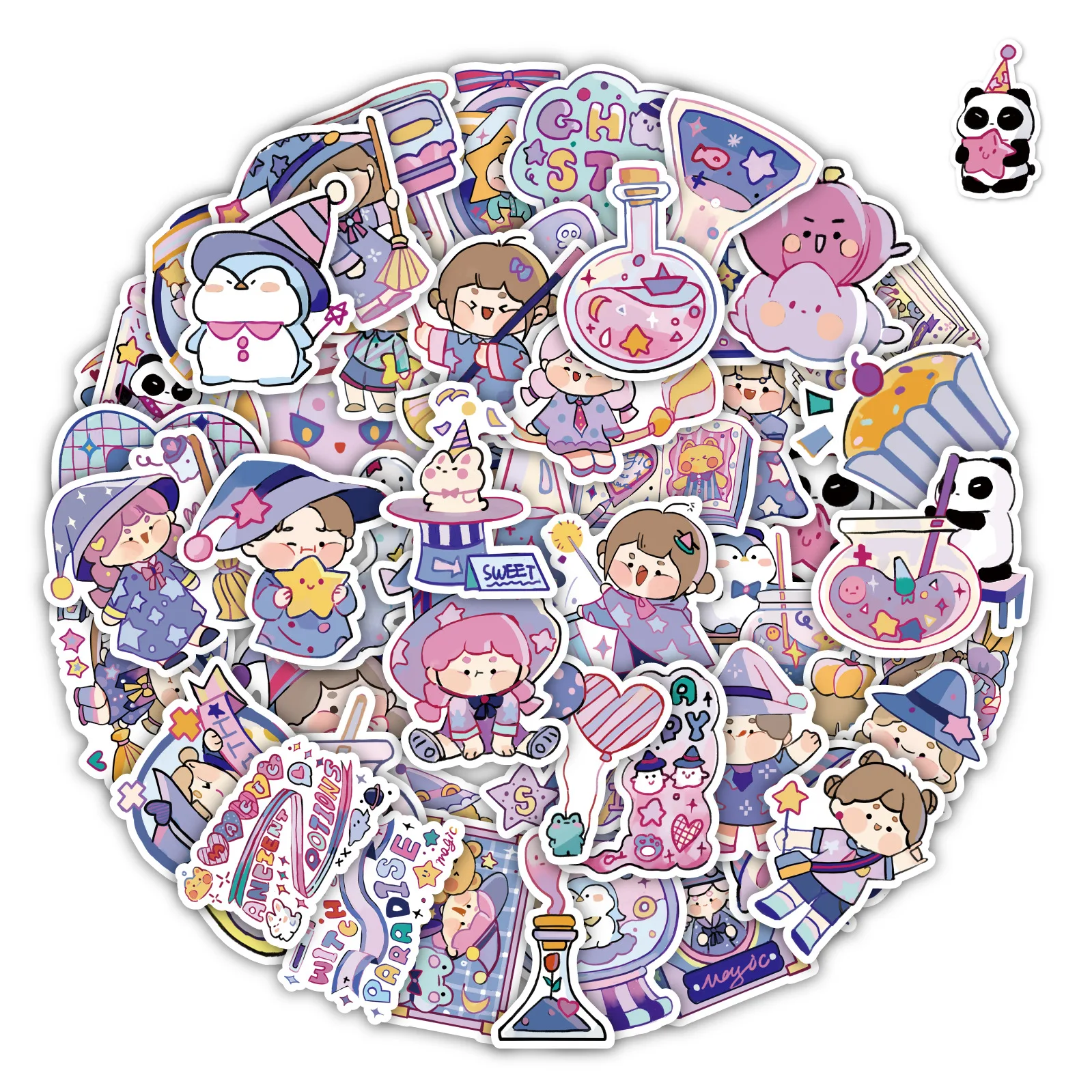 

10/ 30/ 50PCS Trendy Magic Girl Cartoon DIY Graffiti Sticker Car Skateboard Suitcase Cup Waterproof Graffiti Sticker Wholesale