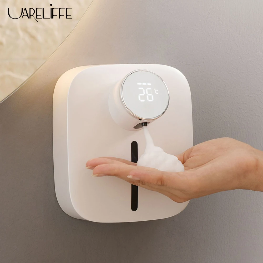 

Uareliffe Wall Mounted Automatic Liquid Soap Dispenser Sensor Foam Machine With Temperature Display Hand Sanitizer Dispenser