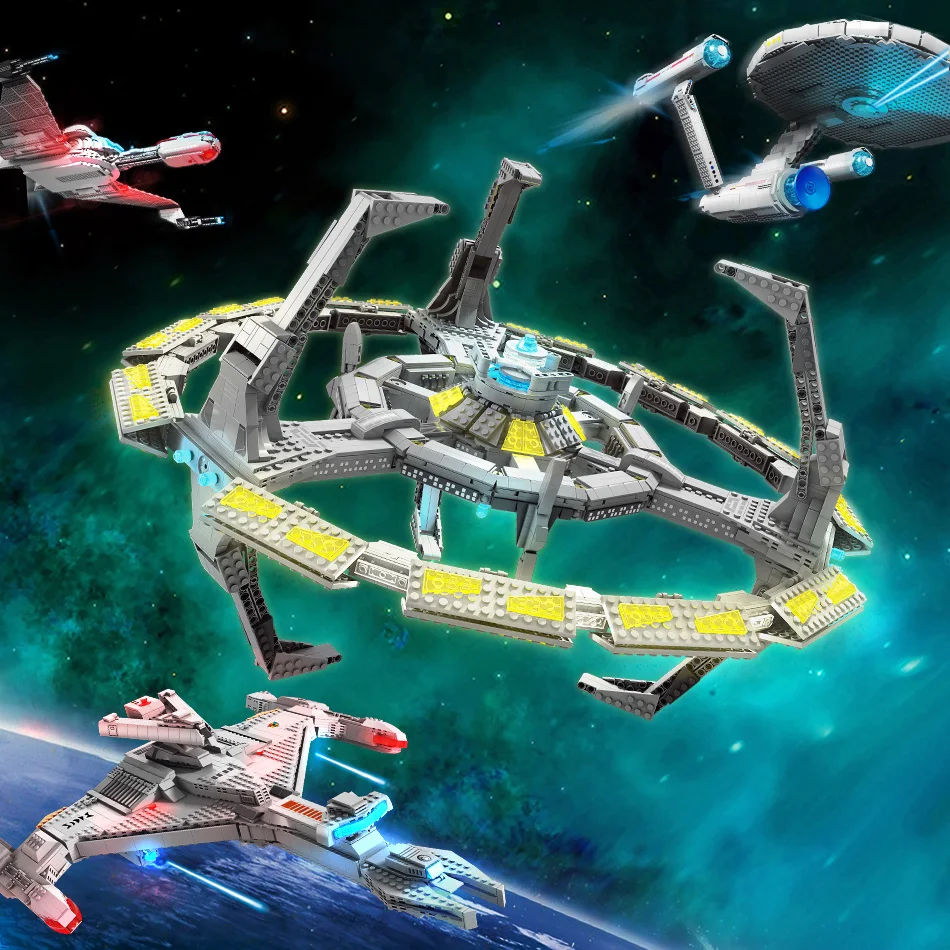 

Star Plan Series Star Chain Base Enterprise Static Decoration Model Building Blocks Bricks Kids Christmas Toys Birthday Gift Set