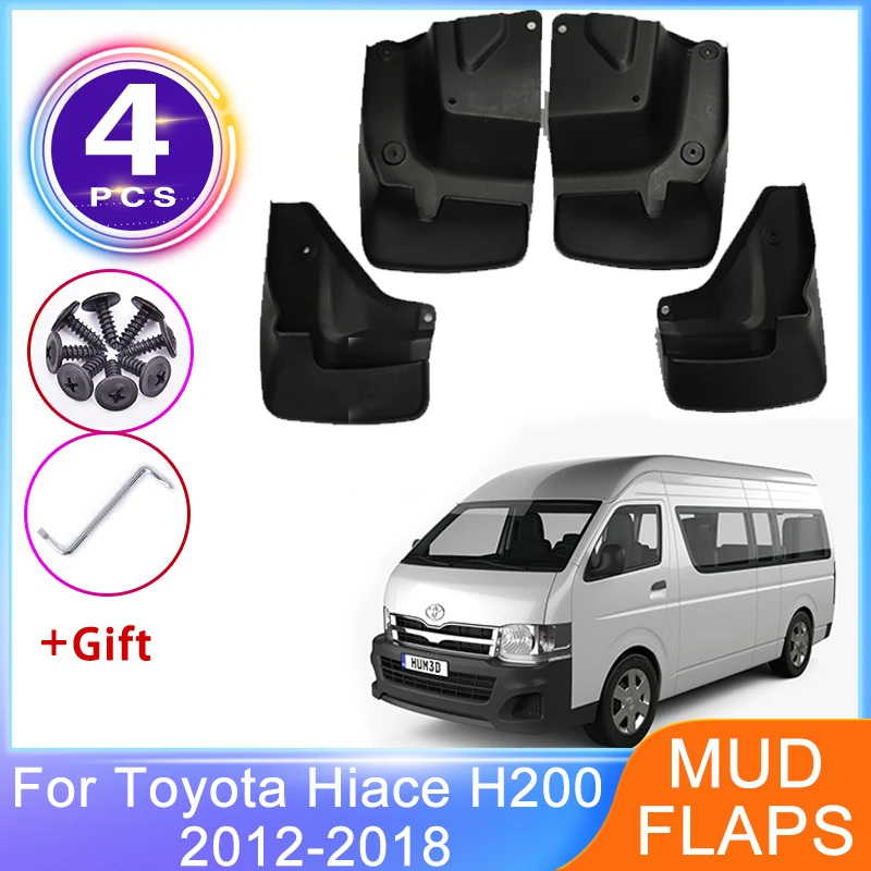 4Pcs Mudguards For Toyota Hiace 2012~2018 H200 Front Rear Mud Flap Fender Splash Guards Wheel Protector Upgrade Car Accessories