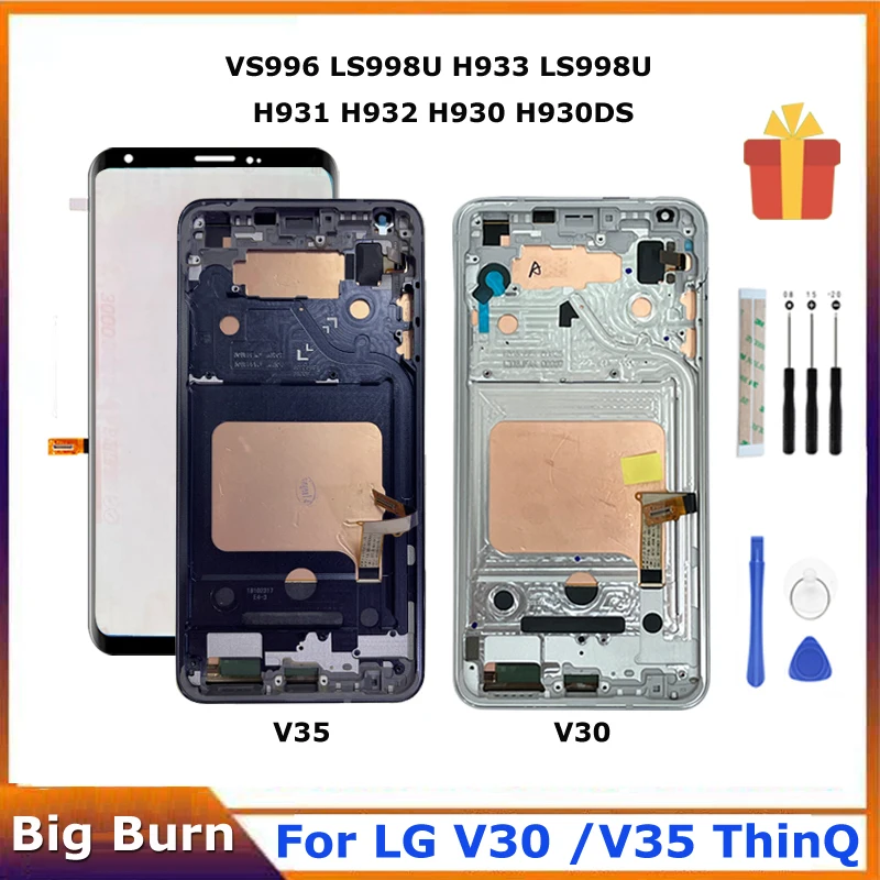 

6.0" For LG V30 LCD Display Panel Touch Screen V35 ThinQ V30 Plus V30+ Tested H930DS VS996 Digitizer Assembly Replacement Parts